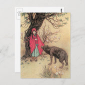 ヴィンテージリトルレッドライディングフードバイワーウィックゴブル ポストカード (正面/裏面)