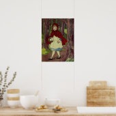 ヴィンテージリトルレッドライディングフードブックアート ポスター (キッチン)