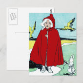 ヴィンテージリトルレッドライディングフード ポストカード (正面/裏面)