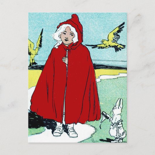 ヴィンテージリトルレッドライディングフード ポストカード (正面)