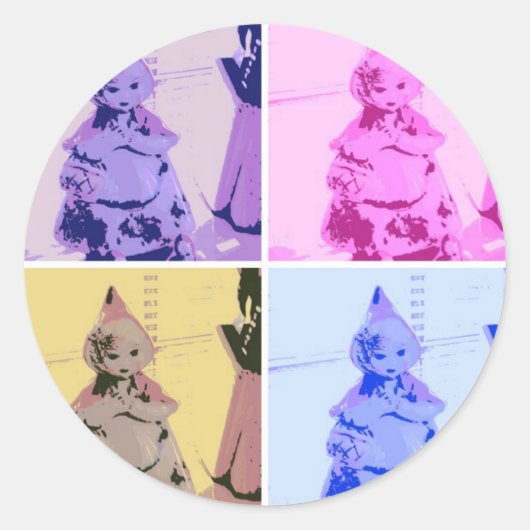 ヴィンテージリトルレッドライディングフード ラウンドシール (正面)