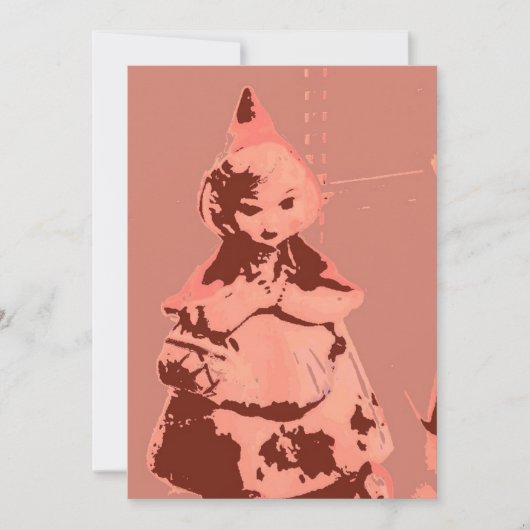 ヴィンテージリトルレッドライディングフード 招待状 (正面)