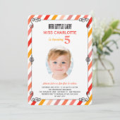 ヴィンテージリトルレディーバースデーパーティフォト招待状 招待状 (スタンド正面)