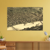 ヴィンテージリトルロックの絵図(1887) キャンバスプリント (インサイチュ (リビング))