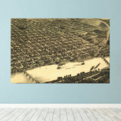 ヴィンテージリトルロックの絵図(1887) キャンバスプリント (インサイチュ (ウッドフロア))