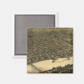 ヴィンテージリトルロックの絵図(1887) マグネット (正面/裏面)