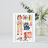 ヴィンテージリトル恋しく思マフェット紙人形 ポストカード (スタンド正面)