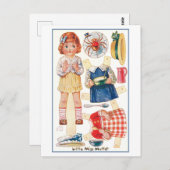 ヴィンテージリトル恋しく思マフェット紙人形 ポストカード (正面/裏面)