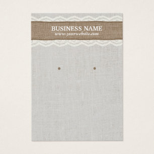 ヴィンテージリネンバーラップ&レースイヤリングディスプレイ