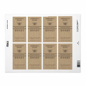 ヴィンテージリネンミツバチ蜂蜜の瓶ラベル ラベル (フルシート)