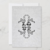 ヴィンテージリネンルック&オーナメント婚約パーティ 招待状 (裏面)