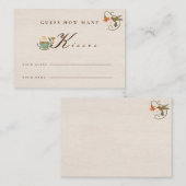 ヴィンテージリネン妖精の花ブライダルシャワーゲームカード プレイスカード (正面/裏面)