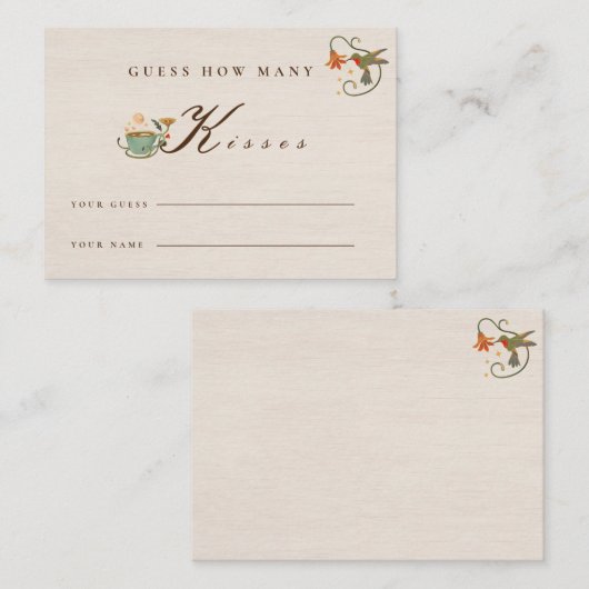 ヴィンテージリネン妖精の花ブライダルシャワーゲームカード プレイスカード (正面/裏面)