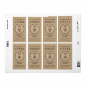 ヴィンテージリネン素朴な女王ミツバチ蜂蜜の瓶ラベル ラベル (フルシート)