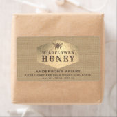 ヴィンテージリネン金ゴールドビー蜂蜜jarラベル ラベル (インサイチュ)