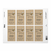 ヴィンテージリネンbeeスクリプトbee farm honey jarラベル ラベル (フルシート)