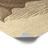 ヴィンテージリノイラストレーションオンバーラップ ポスター (角)