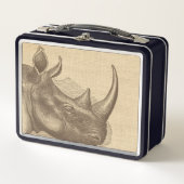 ヴィンテージリノイラストレーションオンバーラップ メタルランチボックス (正面)