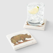 ヴィンテージリノドゥラーズライノセロスアンティーク ストーンコースター (横)