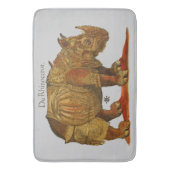 ヴィンテージリノドゥラーズライノセロスアンティーク バスマット (正面縦)