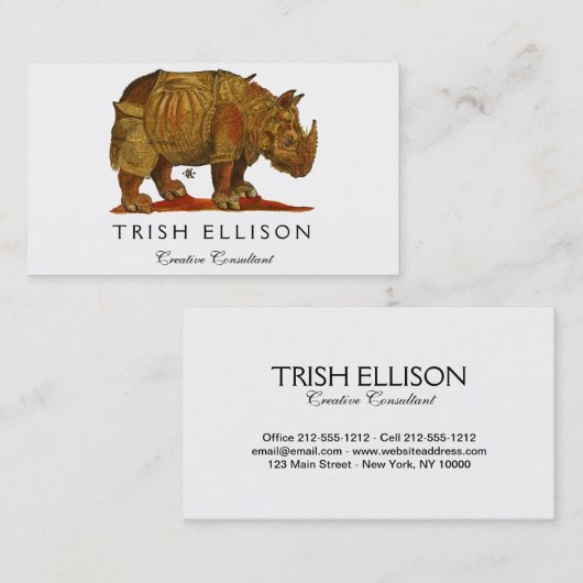 ヴィンテージリノドゥラーズライノセロスアンティーク 名刺 (正面/裏面)