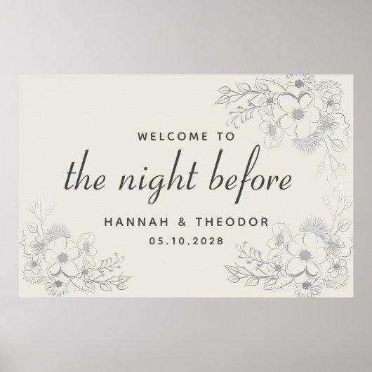 ヴィンテージリハーサルディナーウェルカムサイン ポスター (正面)