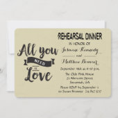 ヴィンテージリハーサルディナーブラック&タン結婚ズ 招待状 (正面)