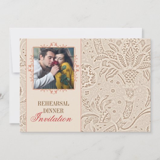 ヴィンテージリハーサルディナー招待状と写真 招待状 (正面)