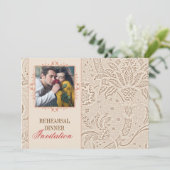 ヴィンテージリハーサルディナー招待状と写真 招待状 (スタンド正面)