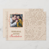 ヴィンテージリハーサルディナー招待状と写真 招待状 (正面/裏面)
