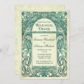 ヴィンテージリハーサルディナー招待状ターコイズ 招待状 (正面/裏面)