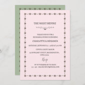 ヴィンテージリハーサル結婚ディナー前の夜 招待状 (正面/裏面)