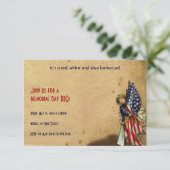 ヴィンテージリバティーガールと米国フラッグスメモリアルデー 招待状 (スタンド正面)