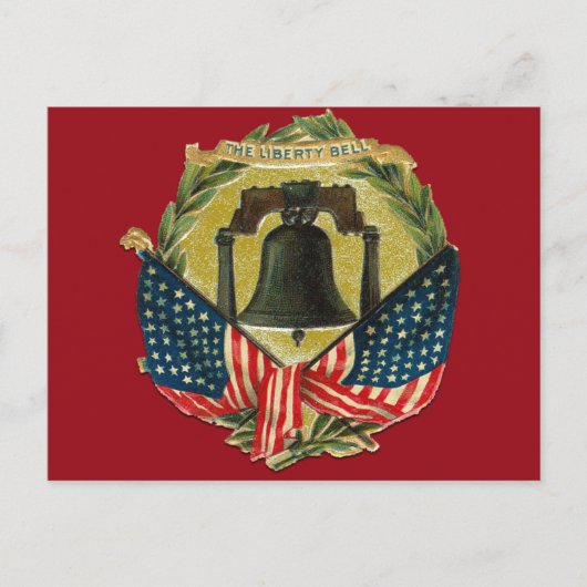 ヴィンテージリバティーベルのグリーティングカード ポストカード (正面)