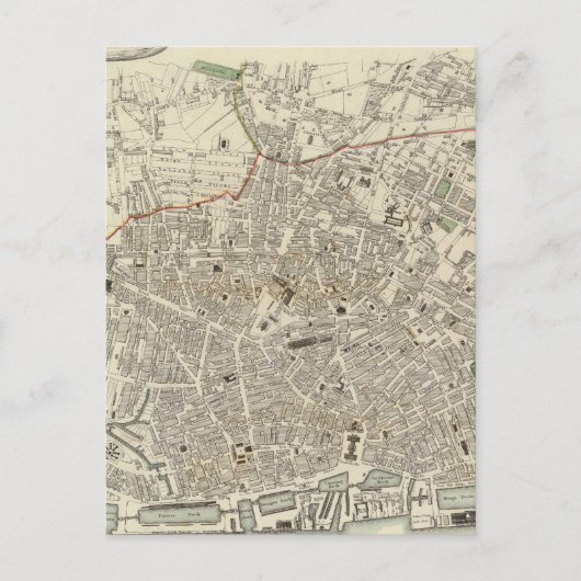 ヴィンテージリバプールの地図（1836年） ポストカード (正面)