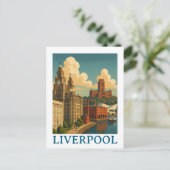 ヴィンテージリバプールイングランドトラベルシティビュー ポストカード (スタンド正面)