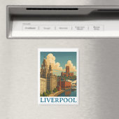 ヴィンテージリバプールイングランドトラベルシティビュー マグネット (インサイチュ (食洗機))