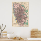 ヴィンテージリバプール・イングランドの地図（1890年） ポスター (キッチン)