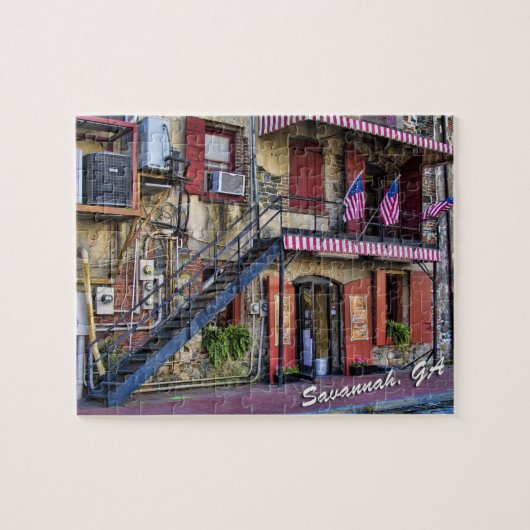 ヴィンテージリバー通りサバンナグルジア旅行写真 ジグソーパズル (横)