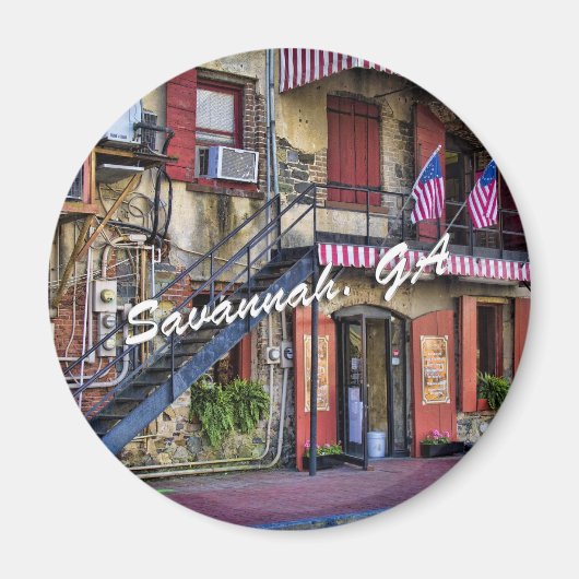 ヴィンテージリバー通りサバンナグルジア旅行写真 マグネット (正面)