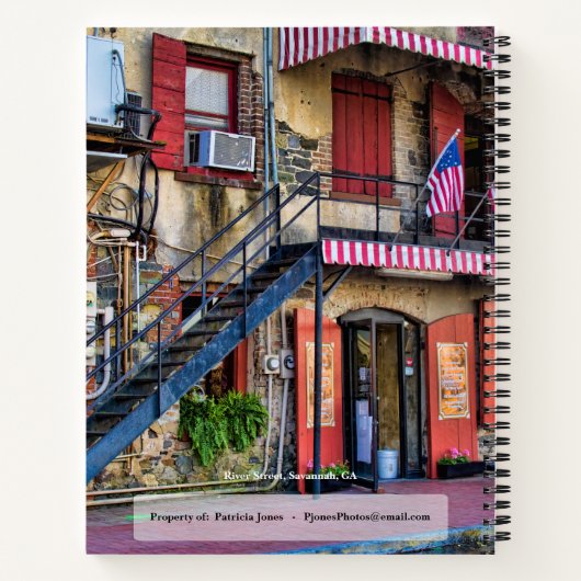 ヴィンテージリバー通りサバンナジョージア写真 ノートブック (裏面)