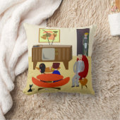 ヴィンテージリビングイラストレーションかわいいレトロアートおもしろい クッション (ブランケット)