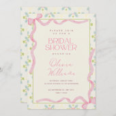 ヴィンテージリボンのブライダルシャワーへの招待 招待状 (正面/裏面)