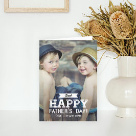 ヴィンテージリボンの父の日の写真カード カード