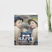ヴィンテージリボンの父の日の写真カード カード (正面)