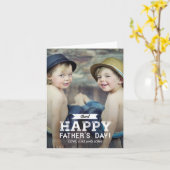 ヴィンテージリボンの父の日の写真カード カード (黄色い花)