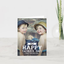 ヴィンテージリボンの父の日の写真カード