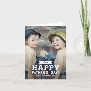 ヴィンテージリボンの父の日の写真カード カード