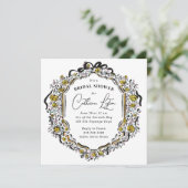 ヴィンテージリボンブラックイエローローズブライダルシャワー 招待状 (スタンド正面)