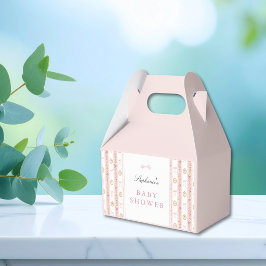 ヴィンテージリボン ピンクフラワー ベビーシャワー フェイバーボックス